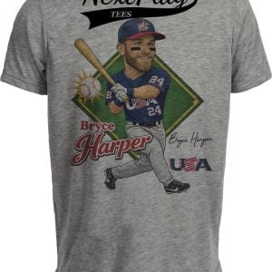 USA Bryce Harper World Baseball Classic Gray Sublimated T-Shirt