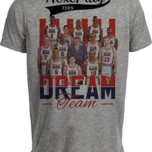 USA Dream Team Olympics Retro Basketball 1992 Artwork Gray Sublimated T-Shirt