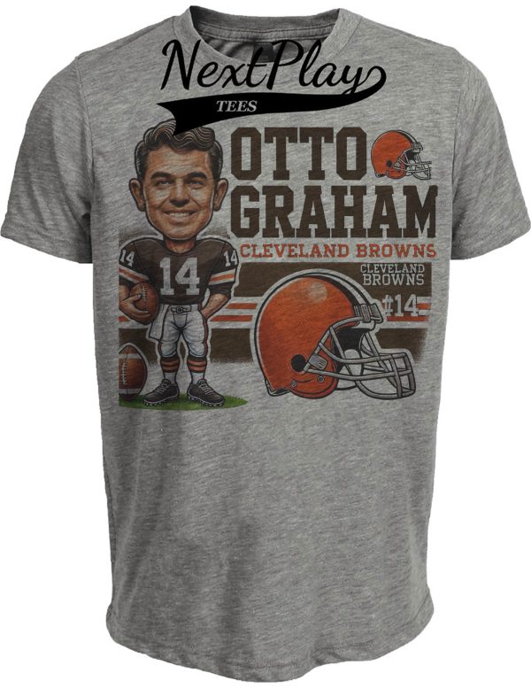 Cleveland Browns Otto Graham Exclusive Retro Football 1950 Artwork Heather Gray Sublimated T-Shirt