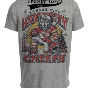 Kansas City Chiefs Holiday Exclusive Retro Football Artwork Heather Gray Sublimated T-Shirt
