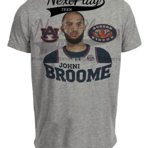 Auburn Tigers Johni Broome MVP Exclusive Retro Basketball Artwork Heather Gray Sublimated T-Shirt