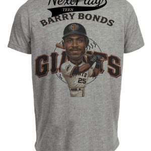 San Francisco Giants Barry Bonds Exclusive Retro Baseball 1993 Artwork Heather Gray Sublimated T-Shirt