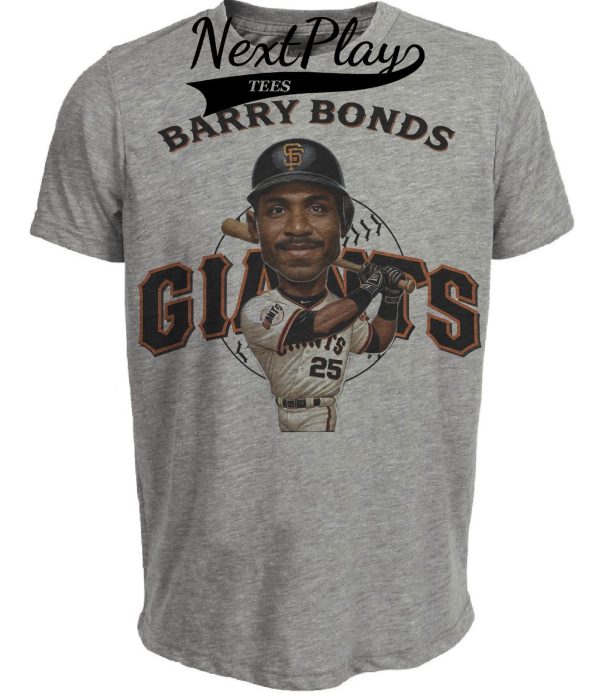 San Francisco Giants Barry Bonds Exclusive Retro Baseball 1993 Artwork Heather Gray Sublimated T-Shirt