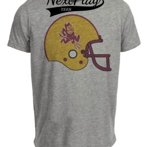Arizona State Sun Devils Retro Football Helmet 1968 Artwork Heather Gray Sublimated T-Shirt