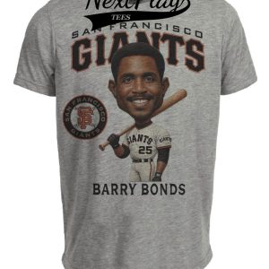 San Francisco Giants Barry Bonds Exclusive Retro Baseball 1998 Artwork Heather Gray Sublimated T-Shirt