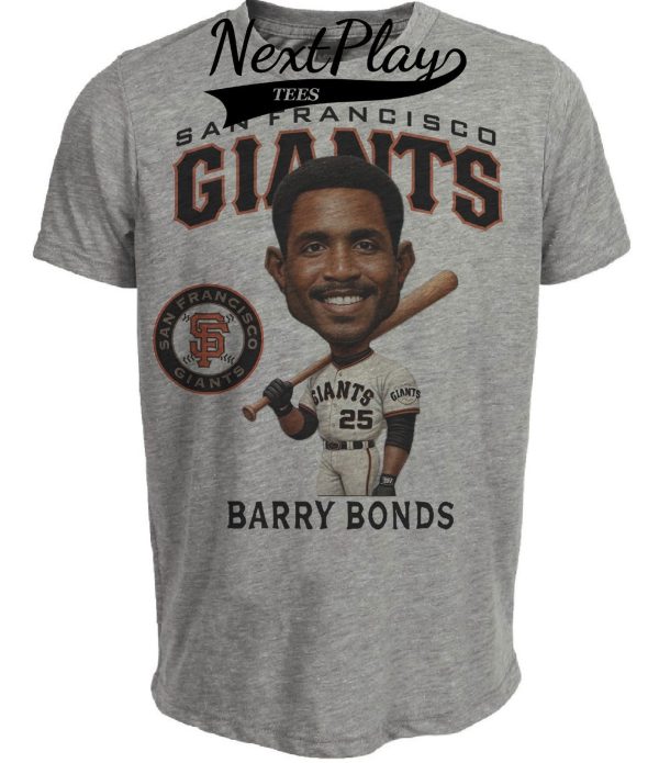 San Francisco Giants Barry Bonds Exclusive Retro Baseball 1998 Artwork Heather Gray Sublimated T-Shirt
