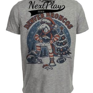 Denver Broncos Holiday Exclusive Retro Football Artwork Heather Gray Sublimated T-Shirt