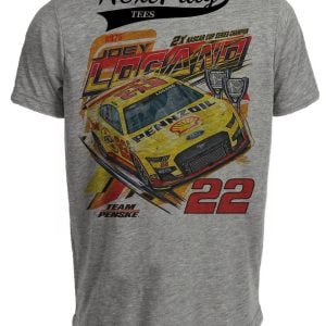 Joey Logano Cup Champion Retro Racing Gray Sublimated T-Shirt