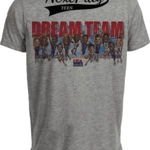 USA Dream Team Olympics Retro Jordan Bird Basketball 1992 Artwork Gray Sublimated T-Shirt