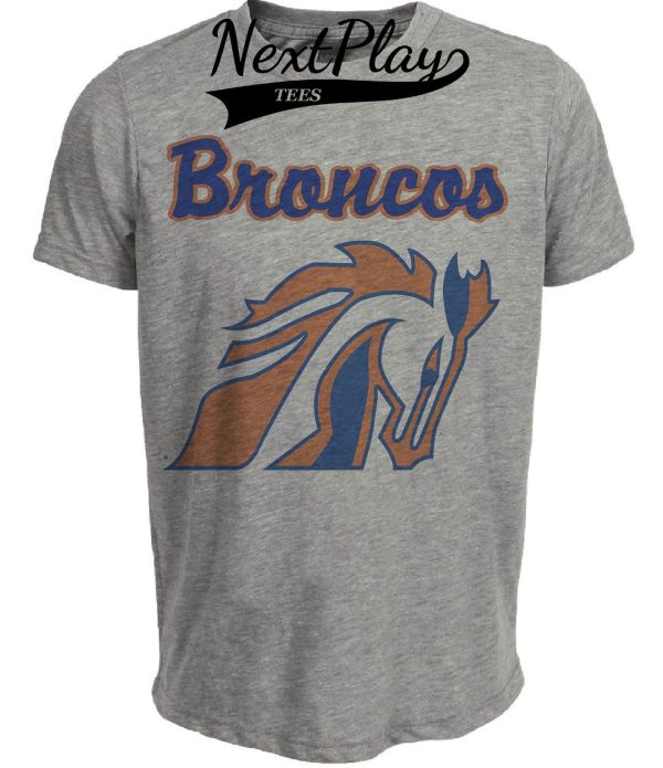 Boise State Broncos Retro Football 1982 Artwork Heather Gray Sublimated T-Shirt