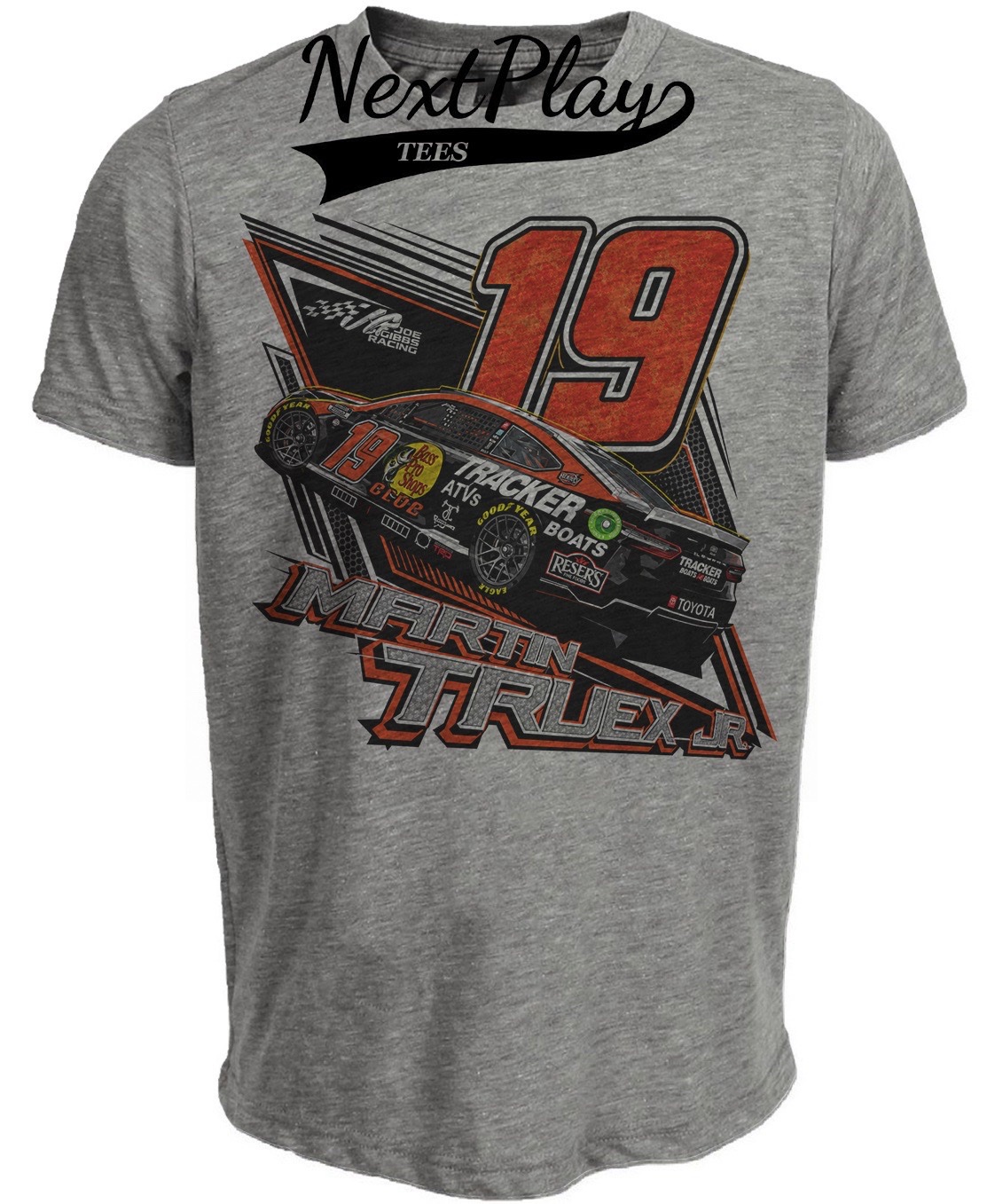 Martin Truex Jr. Race Car Driver Retro Racing Gray Sublimated T-Shirt