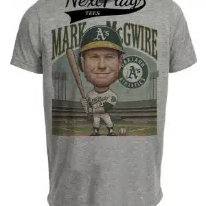Oakland A’s Mark McGwire Exclusive Retro Baseball 1987 Artwork Heather Gray Sublimated T-Shirt