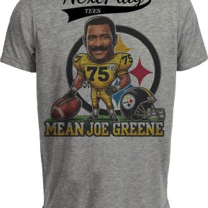 Pittsburgh Steelers Mean Joe Greene Exclusive Retro Football 1978 Artwork Heather Gray Sublimated T-Shirt
