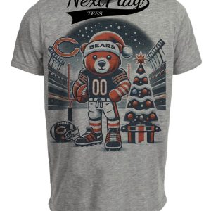 Chicago Bears Holiday Exclusive Retro Football Artwork Heather Gray Sublimated T-Shirt