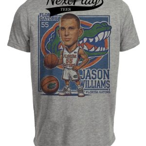 Florida Gators Jason Williams Exclusive Retro Basketball 1998 Artwork Heather Gray Sublimated T-Shirt