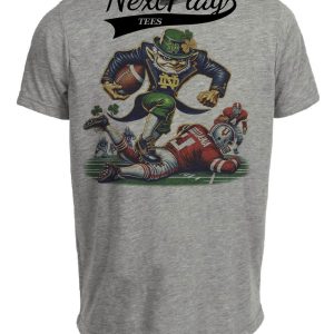 Notre Dame Fighting Irish vs. Indiana Hoosiers Exclusive Retro Rivalries Playoff Football Artwork Heather Gray Sublimated T-Shirt