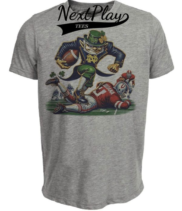 Notre Dame Fighting Irish vs. Indiana Hoosiers Exclusive Retro Rivalries Playoff Football Artwork Heather Gray Sublimated T-Shirt