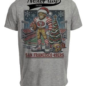 San Francisco 49ers Holiday Exclusive Retro Football Artwork Heather Gray Sublimated T-Shirt