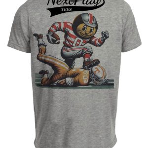 Ohio State Buckeyes vs. Tennessee Volunteers Exclusive Retro Rivalries Playoff Football Artwork Heather Gray Sublimated T-Shirt