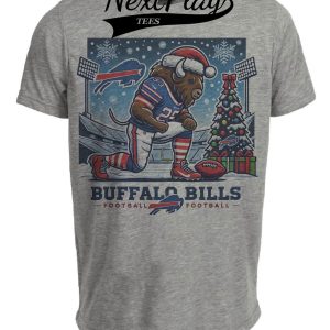 Buffalo Bills Holiday Exclusive Retro Football Artwork Heather Gray Sublimated T-Shirt