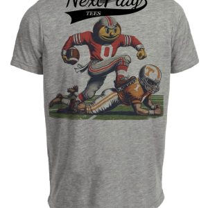 Ohio State Buckeyes vs. Tennessee Volunteers Exclusive Retro Rivalries Playoff Football Artwork Heather Gray Sublimated T-Shirt