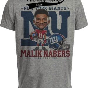 New York Giants Malik Nabers WR Exclusive Retro Football Artwork Heather Gray Sublimated T-Shirt