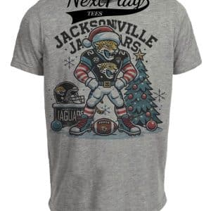 Jacksonville Jaguars Holiday Exclusive Retro Football Artwork Heather Gray Sublimated T-Shirt