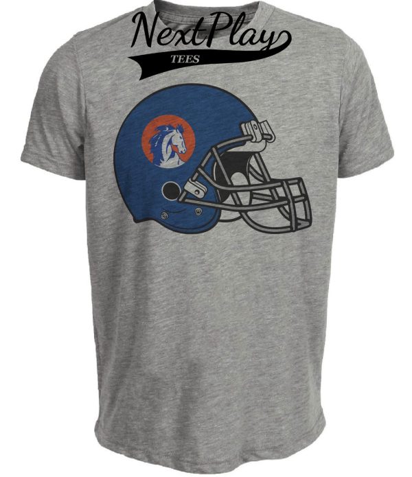 Boise State Broncos Retro Helmet Football 1972 Artwork Heather Gray Sublimated T-Shirt