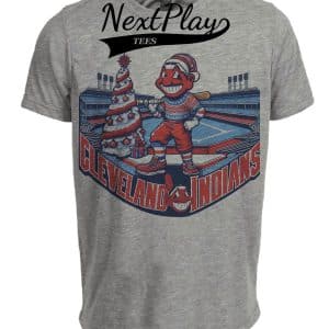 Cleveland Indians Holiday Exclusive Retro Baseball Chief Wahoo Artwork Heather Gray Sublimated T-Shirt