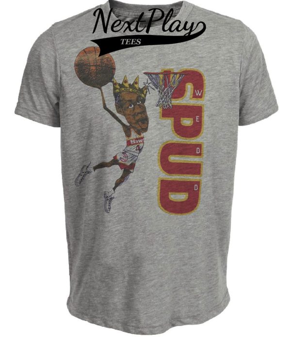 Atlanta Hawks Spud Webb Exclusive Retro Basketball Slam Dunk Champion 1986 Artwork Heather Gray Sublimated T-Shirt