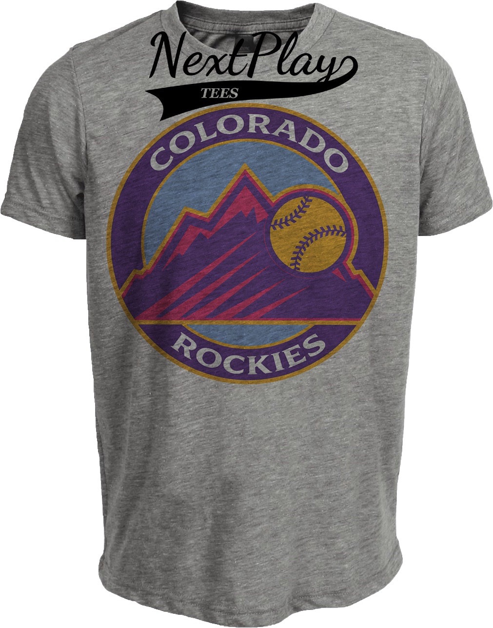 Colorado Rockies Connect Baseball Gray Sublimated T-Shirt