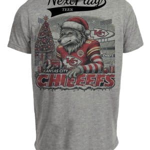 Kansas City Chiefs Holiday Freezing Exclusive Retro Football Artwork Heather Gray Sublimated T-Shirt