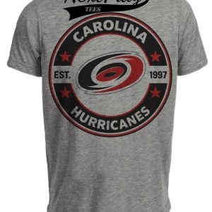 Carolina Hurricanes Puck Retro Hockey Gray Sublimated T-Shirt