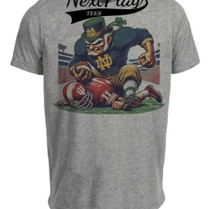 Notre Dame Fighting Irish vs. Indiana Hoosiers Exclusive Retro Rivalries Playoff Football Artwork Heather Gray Sublimated T-Shirt