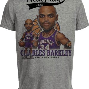 Phoenix Suns Charles Barkley Exclusive Retro Basketball 1992 Artwork Heather Gray Sublimated T-Shirt