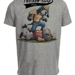 Tennessee Volunteers vs. Ohio State Buckeyes Exclusive Retro Rivalries Playoff Football Artwork Heather Gray Sublimated T-Shirt