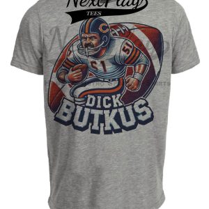 Chicago Bears Dick Butkus Exclusive Retro Football Artwork Heather Gray Sublimated T-Shirt