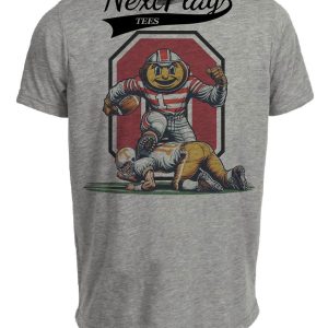 Ohio State Buckeyes vs. Tennessee Volunteers Exclusive Retro Rivalries Playoff Football Artwork Heather Gray Sublimated T-Shirt