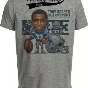 Dallas Cowboys Tony Dorsett Exclusive Retro Football 1978 Artwork Heather Gray Sublimated T-Shirt
