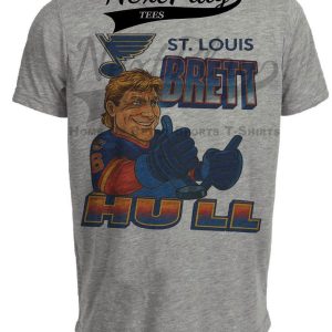 St. Louis Blues Brett Hull Retro Hockey 1989 Artwork Heather Gray Sublimated T-Shirt
