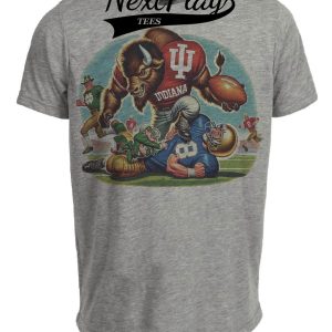 Indiana Hoosiers vs. Notre Dame Fighting Irish Exclusive Retro Rivalries Playoff Football Artwork Heather Gray Sublimated T-Shirt