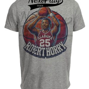 Alabama Crimson Tide Robert Horry Exclusive Retro March Madness Basketball Artwork Heather Gray Sublimated T-Shirt