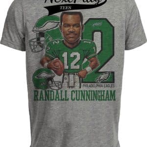 Philadelphia Eagles Randall Cunningham Exclusive Retro Football 1985 Artwork Heather Gray Sublimated T-Shirt