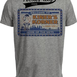 New York Mets Kiner’s Korner Retro 1962 Baseball Gray Sublimated T-Shirt