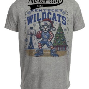 Kentucky Wildcats Holiday Court Exclusive Retro Basketball Artwork Heather Gray Sublimated T-Shirt