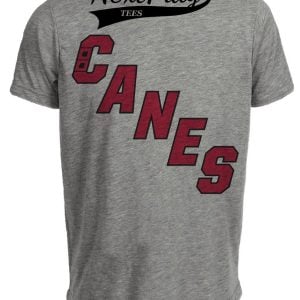 Carolina Hurricanes Canes Jersey Lettering Retro Hockey Gray Sublimated T-Shirt