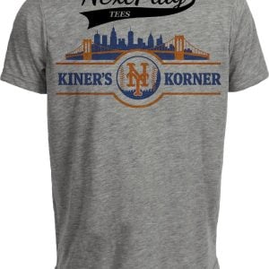 New York Mets Kiner’s Korner Retro Baseball Gray Sublimated T-Shirt