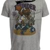Oklahoma City Thunder vs. Minnesota Timberwolves Exclusive Retro Rivalries Basketball Artwork Heather Gray Sublimated T-Shirt