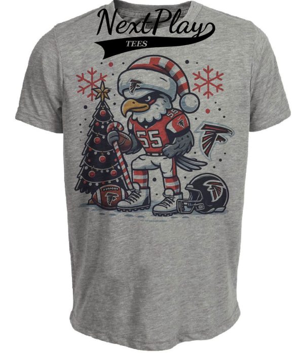 Atlanta Falcons Holiday Exclusive Retro Football Artwork Heather Gray Sublimated T-Shirt