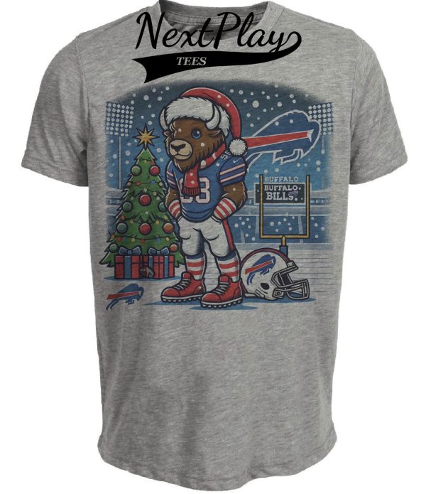 Buffalo Bills Holiday Stadium Exclusive Retro Football Artwork Heather Gray Sublimated T-Shirt